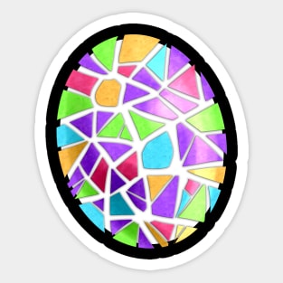 Colorful Mosaic Easter Egg Decoration For Easter Sticker